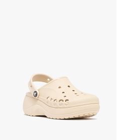 sabots souples femme a semelle plateforme et dessus perfore bayaband - crocs beige standardF612401_2