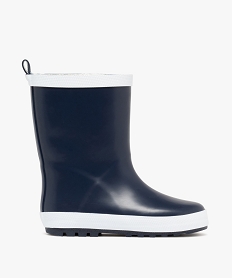 GEMO Bottes de pluie garçon en caoutchouc fourrées et à semelle crantée bleu standard
