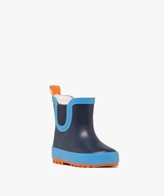 bottes de pluie bebe garcon fourrees a semelle crantee bleuF619501_2