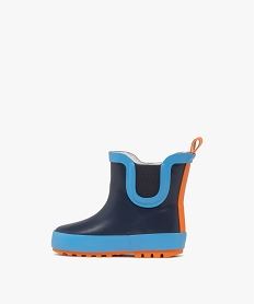 bottes de pluie bebe garcon fourrees a semelle crantee bleuF619501_3