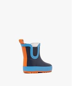 bottes de pluie bebe garcon fourrees a semelle crantee bleuF619501_4