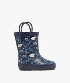 GEMO Bottes de pluie bébé garçon fourrées et en caoutchouc avec anses Bleu