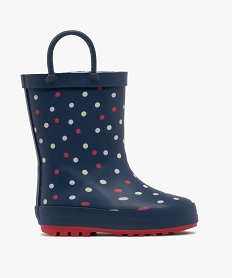 GEMO Bottes de pluie bébé garçon intérieur fourré avec deux anses bleu standard