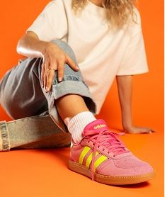 GEMO Baskets en cuir suédé BreakNet Sleek femme - Adidas rose vif