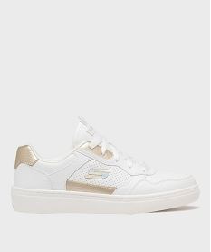 GEMO Baskets basses et semelle à mémoire de forme femme - Skechers Blanc