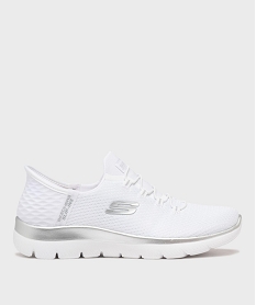 GEMO Baskets en mesh faciles à enfiler femme Slip ins Summits - Skechers Blanc