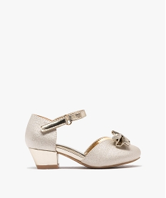 GEMO Ballerines à talon et bride cheville pailletées fille gold