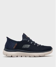 GEMO Baskets Slip-ins Summits en toile homme - Skechers Bleu