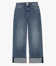 jean large taille haute a grands revers femme bleu taille hauteF646301_4