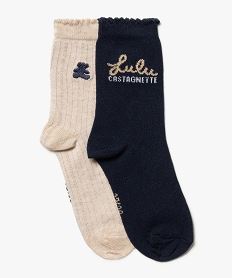 chaussettes avec tige fantaisie fille (lot de 2) - lulucastagnette beige chaussettesF647101_3