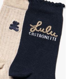 chaussettes avec tige fantaisie fille (lot de 2) - lulucastagnette beige chaussettesF647101_4