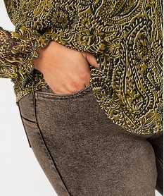 GEMO Jean slim coloris délavé femme grande taille Brun