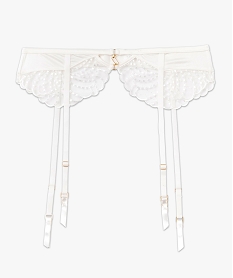 porte-jarretelles en dentelle et microfibre blancF654901_4