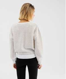 pull col v a fil paillete femme blanc chine pullsF659101_3