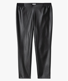 pantalon ajuste a taille elastiquee en cuir imitation femme grande taille noir pantalons et jeansF659901_4