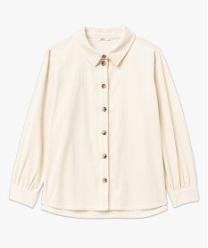 chemise manches longues en velours femme grande taille beige chemisiers et blousesF660001_4