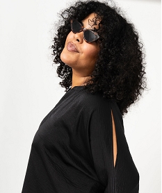 blouse manches chauve-souris femme grande taille noir blousesF660301_4