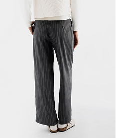 pantalon large et fluide a rayures et plis femme gris pantalonsF662001_3
