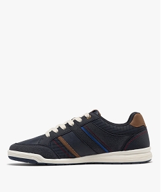 baskets basses a lacets et jeu de matieres homme bleuF668701_3