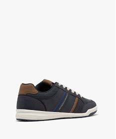 baskets basses a lacets et jeu de matieres homme bleuF668701_4