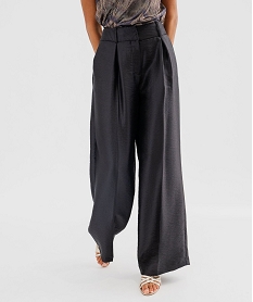 pantalon de soiree coupe large en matiere satinee femme noir pantalonsF671001_2