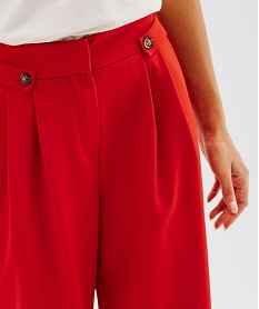 pantalon de tailleur large en maille extensible femme rouge pantalonsF671201_2