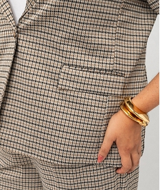 veste blazer a motif pied-de-poule femme grande taille imprime vestes et manteauxF672901_2
