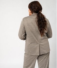 veste blazer a motif pied-de-poule femme grande taille imprime vestes et manteauxF672901_3