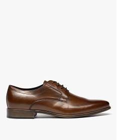 GEMO Derby dessus cuir à bout carré homme - Tanéo Orange