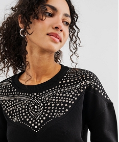 sweat avec studs sur le buste femme noir sweatsG377701_2