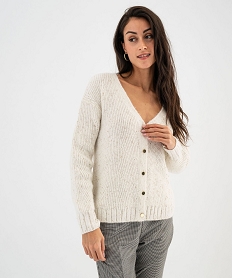GEMO Gilet col V avec détails scintillants femme Beige
