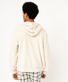 veste dinterieur a capuche en maille peluche homme beige pyjamas et peignoirsG380201_3