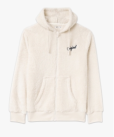veste dinterieur a capuche en maille peluche homme beige pyjamas et peignoirsG380201_4