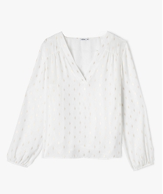 GEMO Blouse en voile à motifs scintillants femme blanc chine