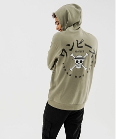 sweat a capuche a motifs mangas homme - one piece kaki standard sweatsG406401_3