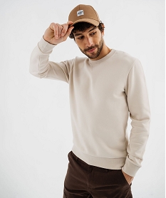 sweat avec interieur molletonne homme beige sweatsG406901_2