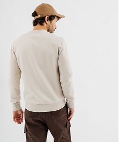 sweat avec interieur molletonne homme beige sweatsG406901_3