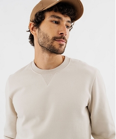 sweat avec interieur molletonne homme beige sweatsG406901_4