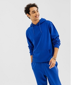 GEMO Sweat à capuche intérieur molletonné homme bleu standard