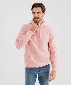 GEMO Sweat à capuche intérieur molletonné homme Rose