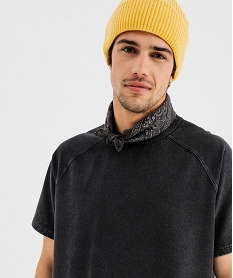 sweat manches courtes en maille extensible delavee homme noir standard sweatsG409401_2