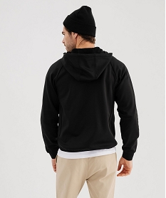 sweat zippe a capuche interieur polaire homme noir sweatsG409701_3
