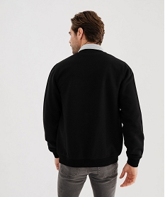 sweat zippe en maille texturee homme noir standard sweatsG410001_3