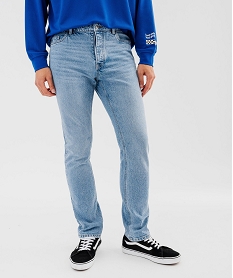 GEMO Jean droit en denim délavé Bleu