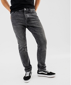 GEMO Jean droit en denim délavé Gris