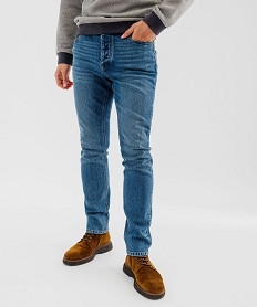 GEMO Jean droit en denim délavé Bleu