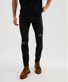 jean skinny en denim de coton stretch homme noir standardG412001_2