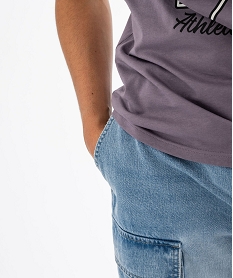 bermuda en jean coupe cargo large homme bleuG412301_2