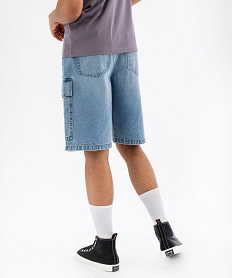 bermuda en jean coupe cargo large homme bleuG412301_3