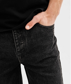 bermuda en jean extensible et delave coupe droite homme noir vifG412401_2